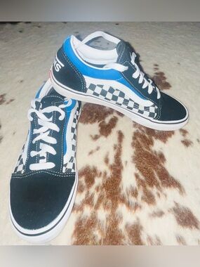 Vans Black & Blue Checkerboard Old Skool Sneakers